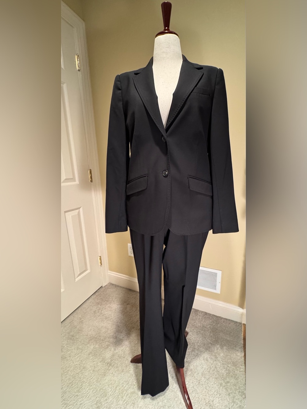 Classic Black Women's Italian-Tailored Suit Jacket and Trousers